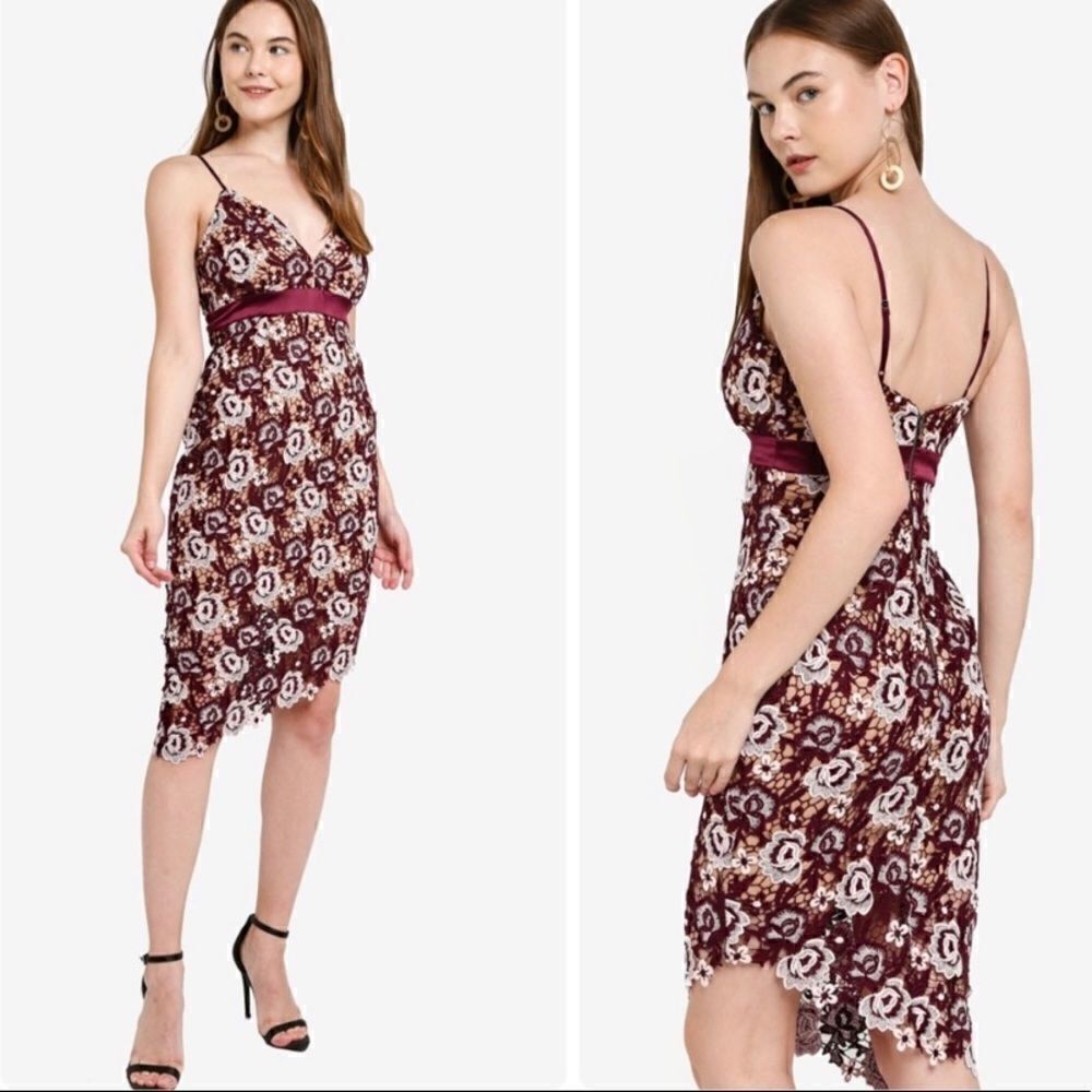 Bardot Dalia Asymmetrical Lace Dress